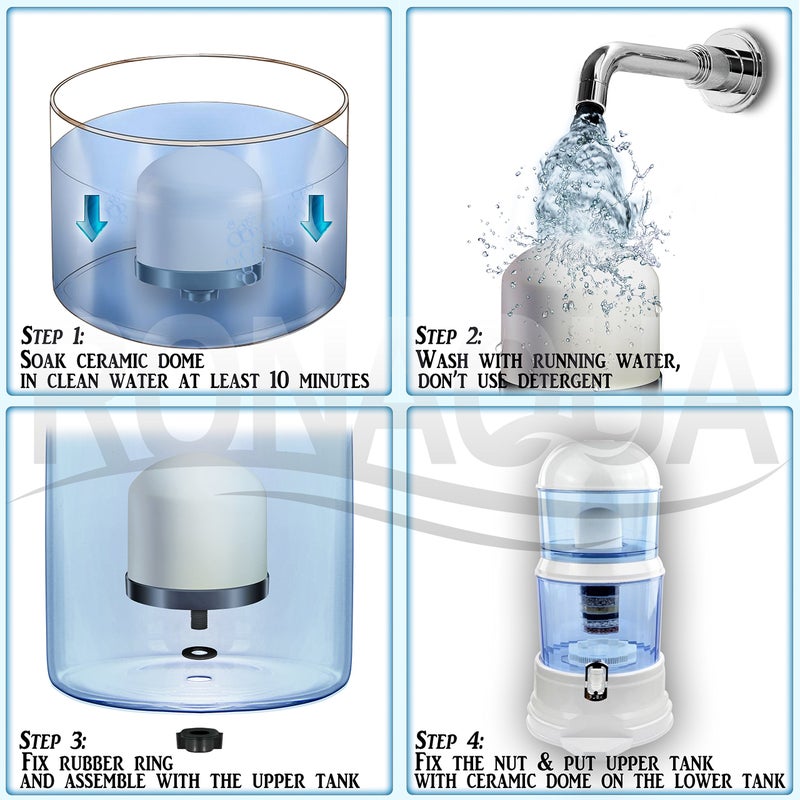 Ronaqua Replacement Ceramic Dome Water Filter 0.2 to 0.5 micron for Countertop & Water Coolers. First Stage of Filtration, Traps all Impurities - Image 4
